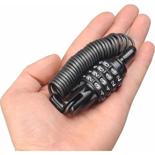 Motorcycle Helmet Lock With Steel Wire Cable Tough Combination Motorcycle Bicycle Electric Scooter PIN Lock Carabiner Fix