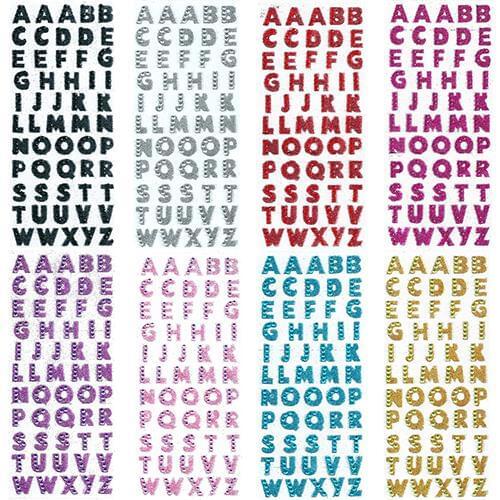 1 Sheet Acrylic Glitter Alphabet Letter Stickers Self Adhesive ABC A-Z Words Stick On Scrapbooking & Stamping Stickers DIY Tool