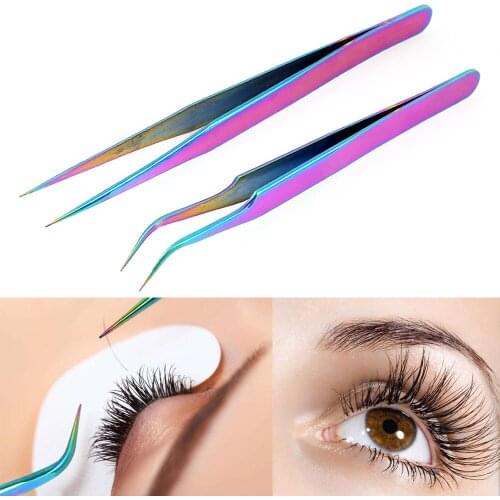 1pcs Straight Curve Eyebrow Tweezers Eyelash Extension Tool Eyelash Makeup Beauty Stainless Steel Nipper Beauty Tools #256357
