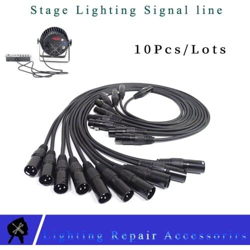 10 Pcs/lot 3 PIN DMX Cable 1M-20M Black Connector DMX Signal Line Cable Used For DMX512 Controller Led Par Stage Lights
