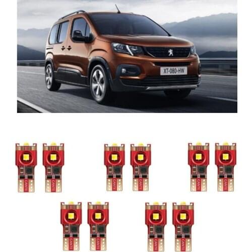 10pc w5w Car LED lighting For peugeot rifter 4007 4008 405 408 5008 605 607 806 807 RCZ 1007 106 107 108 interior light kit