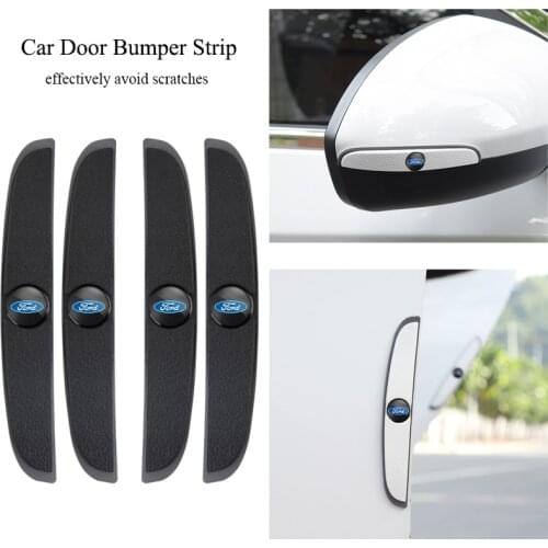 4Pcs Rubber Anti-Collision Strip Car Door Anti-Scratch Protector Stickers For Ford Fiesta Focus Mondeo Ranger Mustang S MAX Kuga