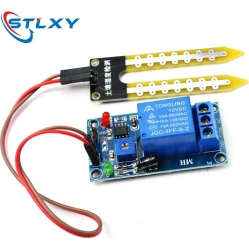 5V/12V Soil hygrometer detection sensor intelligent trolley relay controller lower than humidity start module For arduino diy