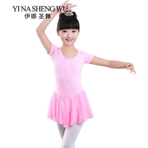 Girls Ballet Dress Short/Long Sleeve Gymnastic Leotard Dance Girl Kid Ballet Costumes Girl Dance Practice Leotard Girl Dancewear