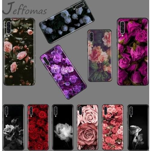 Retro pink rose flowers Soft black Phone Case For Samsung M10 20 30 A 40 50 70 71 6S A2 A6 A9 2018 J7 CORE PLUS STAR S10 5G C8