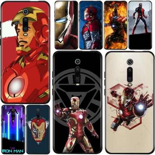 Marvel Iron Man Soft TPU For Xiaomi Redmi 9i 9T 9A 9C 9 8A 8 GO 7 7A S2 Y2 6 6A 5 5A 4X Prime Pro Plus Black Phone Case