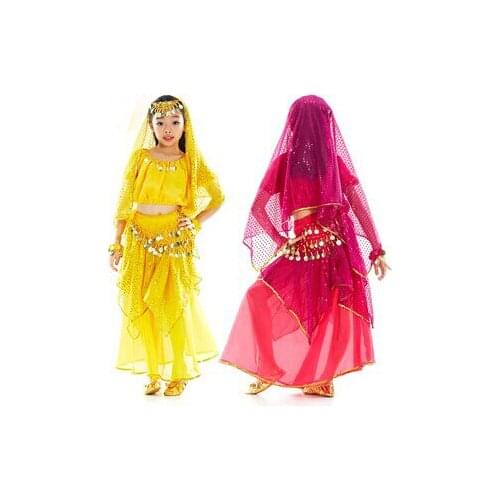 Hot-selling good quality Sexy Kid belly dancing Wears Costumes Suits with 3 colors wholesale mainly for children dancers