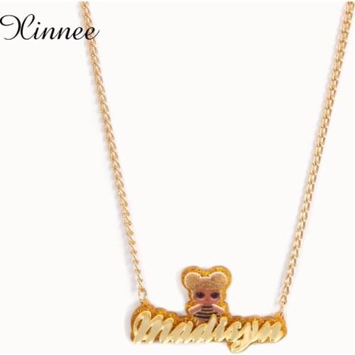 Custom Kids Nameplate Jewelry Personalised Any Cartoon Character Name Necklaces acrylic laser Letter Necklaces Pendants