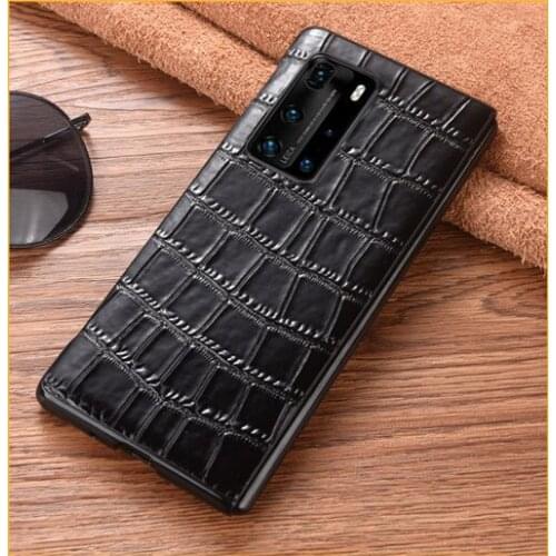 Genuine Crocodile Pattern Leather Case for Huawei Mate X2 5G Armor Shockproof Folding Screen Back Cover for Huawei Mate X2 5G