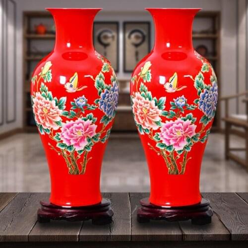 Jingdezhen Ceramic Vase Modern Chinese Style Lotus Fish Vase Wedding Gifts Home Handicraft Furnishing Articles