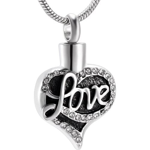 KLH9984 New Arrival Love Always In Heart Cremation Jewelry Keepsake Ash Urn Holder Necklace Stainless Steel Cremation Jewelry