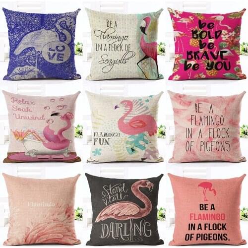 Colourful Tropical floral flamingos Bird Car Decorative Throw Pillowcase Pillow cases Cushion Covers Sofa Chair Home Decor