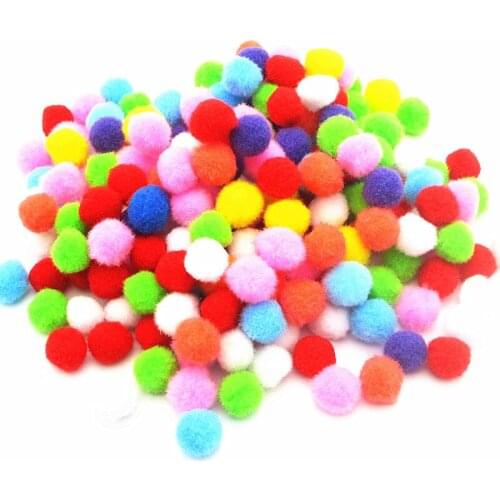 200pcs 15mm Mixed Color Round Pom poms Fur Balls DIY Crafts Handmade Pompom For Kids Toys Accessories Wedding Home Decorations
