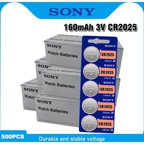 500PCS FOR SONY Original cr2025 Button Cell Batteries cr 2025 ECR2025 DL2025 LM2025 3V Lithium Coin Battery For Watch Calculator