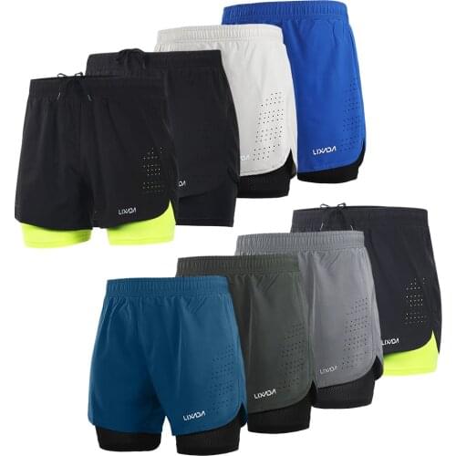Lixada 2021 Men Shorts NEW Summer Running Shorts Cycling Shorts Sports Jogging Fitness Shorts Quick Dry Sport Gyms Short Pants