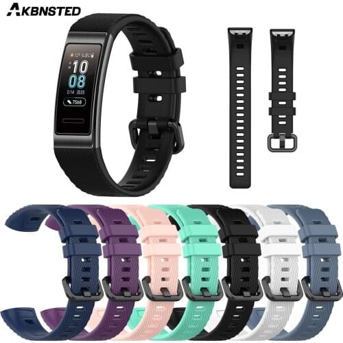 AKBNSTED Soft Silicone Band For Huawei Band 3 Smart Watch Strap For Huawei Band 3 Pro Smart Bracelet Wristband Accessories