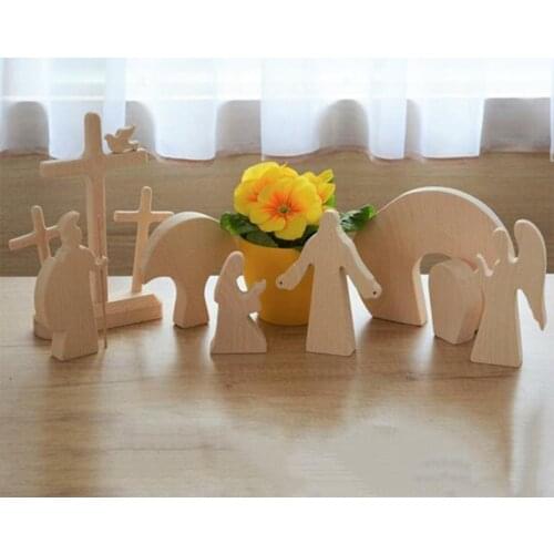 Easter Scene Wooden Nativity Set Wooden Manger Creche Nativity Scene Montessori Inspired Wedd Resurrection Scene Decor