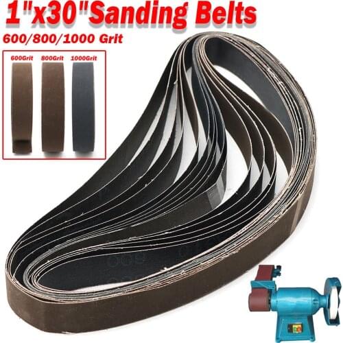 15PCS 1"*30" Sanding Sander Belts 600 800 1000 High Grit Polishing Aluminum Oxide Width 25 Mm/1" Length 762 Mm/30" Sanding Belt