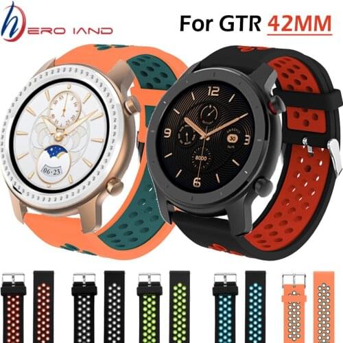 Sports silicone Wrist Strap for Xiaomi Huami Amazfit GTR 47mm 42mm Bracelet Band for Huami Amazfit Watch Replacement Watchband