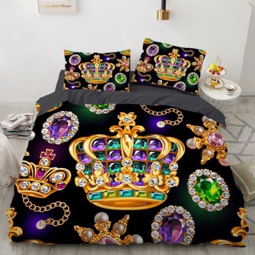 Luxury 3D Bedding set Europe Queen King Double Duvet cover set Bed linen Comfortable Blanket/Quilt cover Bed Set Baroque crown