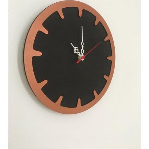North Designed Black Copper Bar Decorative Wall Clock 30 Cm