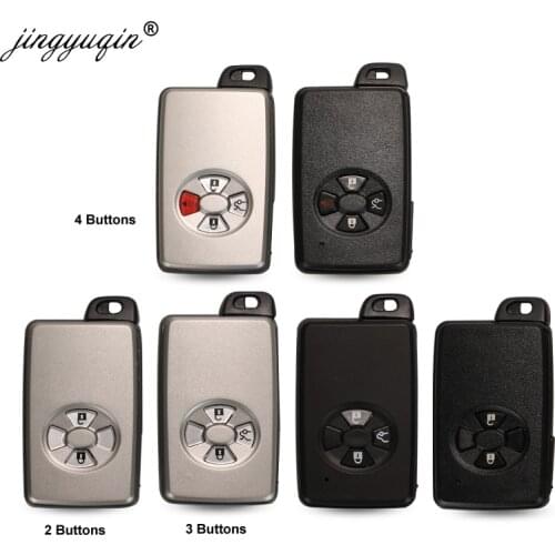 Jingyuqin for Toyota Avalon Camry Highlander Crown Corolla Smart Card Remote Car Key Shell Fob 2/3/4 Buttons Black/White Case
