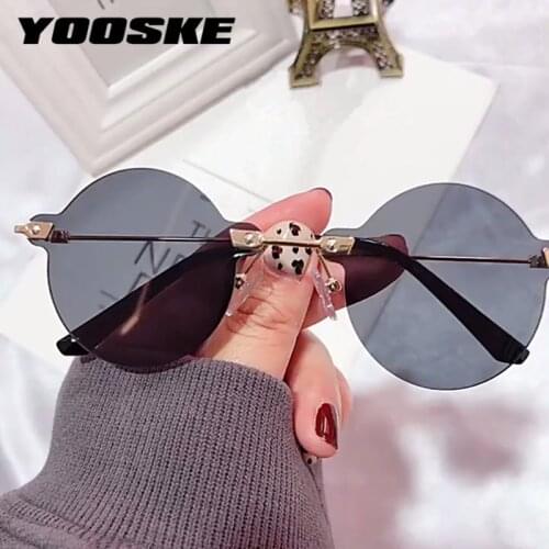 YOOSKE Womens Sunglasses Mens Funny Eyeglasses Women Brand Design Sun Glasses Classic Round Eyewears Vintage Metal Sunglass