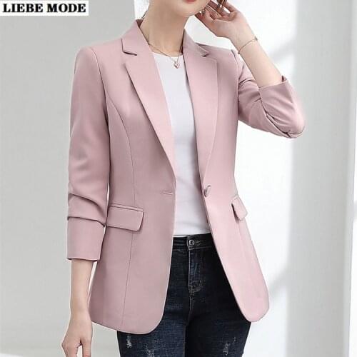 Spring Womens Business Dress Blazer for Women White Red Pink Suit Jacket Coat Female Korean Slim Fit Formal Blazers Femme