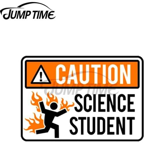 Jump Time 13 x 7.9cm For Caution Science Student-Physics Chemistry Vinyl Car Sticker Laptop Windshield Occlusion Scratch Decals
