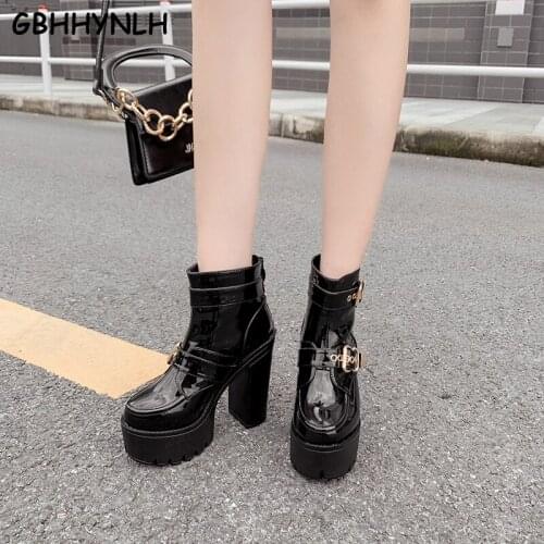 Snowboots Fashion fall women shoes Ankle Boots High Heels Motorcycle furry boots women chunky heel boots fall booties LJA857