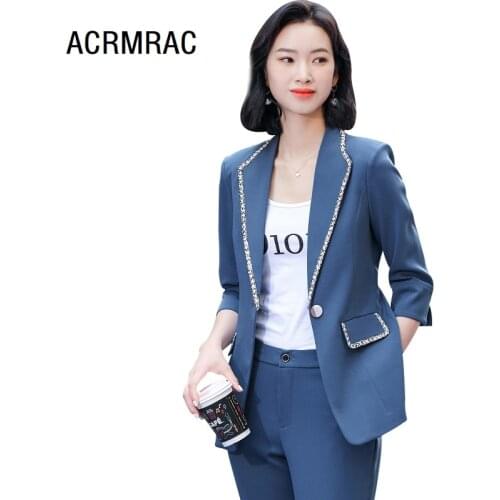 Women suits summer Half sleeve blazers pants Office Lady Formal Work clothes women pants suits woman set suits 6167