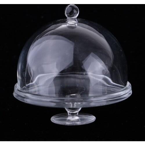 1/12 Cake Plate with Transparent Tap Miniature Food Tray Decoration for