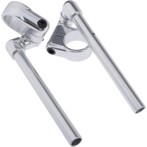 1 pair 52mm CNC Alloy Motorcycle Handlebars Grips Adjustable Clip On Fork Universal for Motorbike