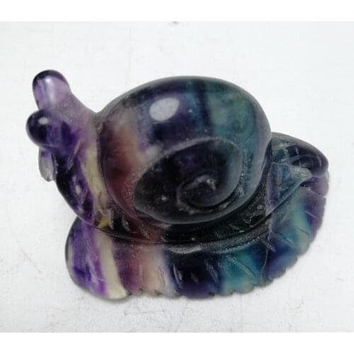 1pc Natural fluorite stone 100% handmade friendship man and woman cute crystal animal elephant snail crystal ornaments gift