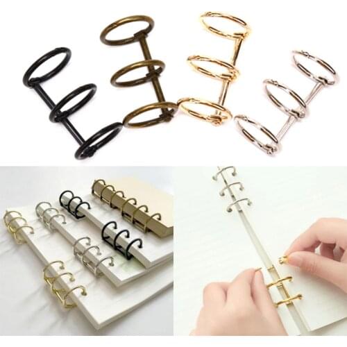 2Pcs Metal Loose Leaf Book Binder 3 Rings For Notebook Album Scrapbook Clips Metal Ring Binder Calendar Circle Stationery Office