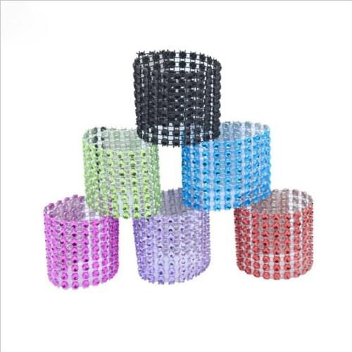 20pcs Colorful Napkin Ring Chairs Buckles Wedding Event Decoration Crafts Rhinestone Bows Holder Handmade Party Supplies