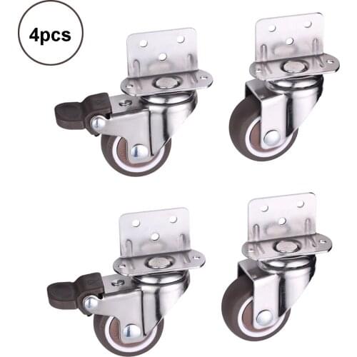 4Pcs/Set Heavy Duty Furniture Castor Wheel Rubber Swivel Roller Wheels with Screws for Baby Cot Bed Shelf Trolley Chair