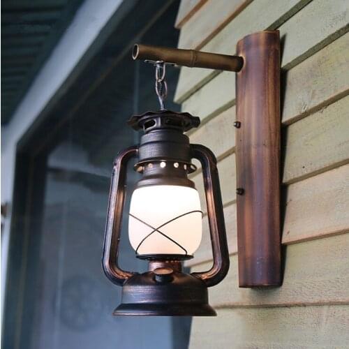American rural nostalgic classic iron wall Lamps European old-fashioned mysterious E27 lantern for vestibule&porch&stairs LDK016