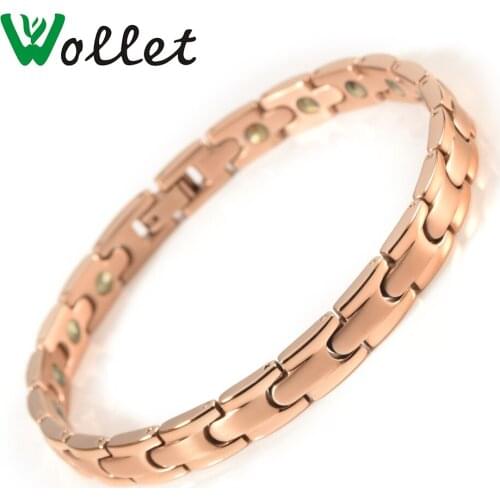 Wollet Jewelry 99.999% Germanium Pure Titanium Bracelet Bangle for Women Healing Energy Health Care