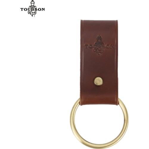 Tourbon Thick Genuine Leather Axe Holder Spud Wrench Hammer Holders Trowel Tools Holster Belt Loop 5CM Key Ring Holder