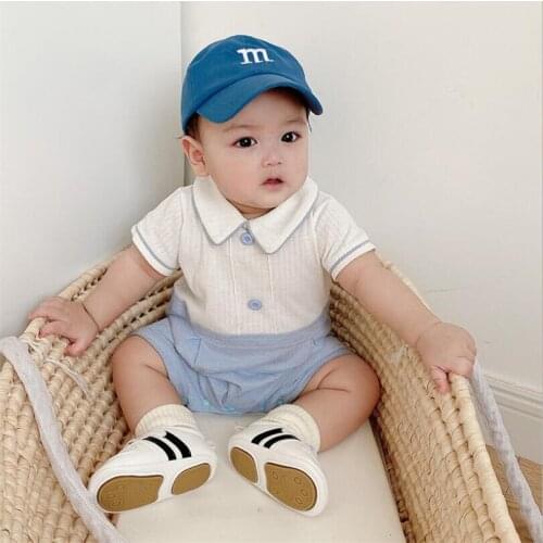 Baby Romper Jumpsuit Summer Gentleman Newborn Baby Clothes Infant Baby Boys Romper Clothes Short Sleeve Boy Playsuit Outfit