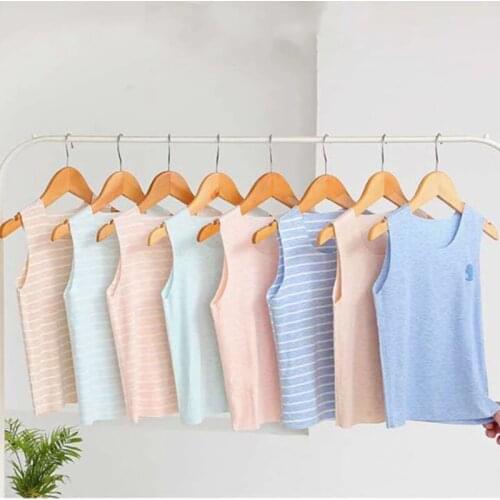 2 pieces 2-11 yrs Kids Vest thin cotton cartoon printed childrens breathable base shirt T-shirt boys and girls baby sling vest