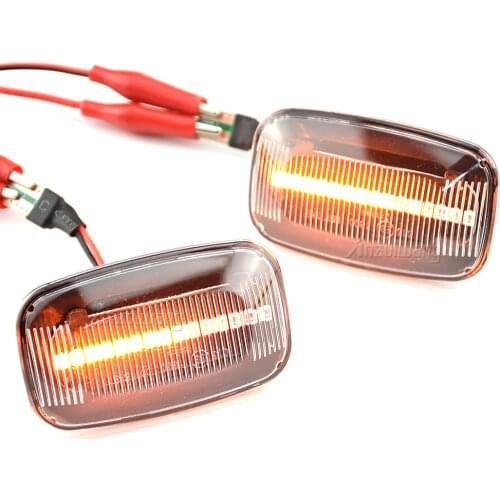 Dynamic LED Side Marker Light Flowing Water Turn Signal Lights Blinker Indicator For Toyota Land Cruiser 70 80 100 Series