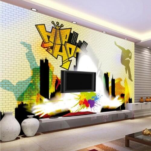 Photo wallpaper KTV bar street art graffiti background wall paper decorative painting custom living room mural