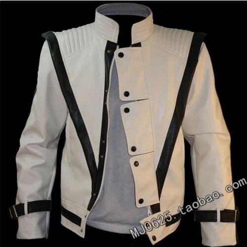 HOT MJ Michael Jackson White vocal concert Thriller Jacket Outwear Punk