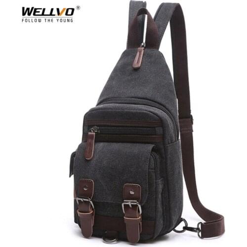 Canvas Men Backpack Multifunction Small Travel Bag Back Pack Male Chest Bag Vintage Backpacks mochila Female Shoulder Bags X158C