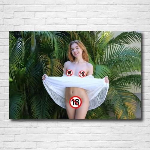 Wallpaper Print Pure Girl White Dress Sexy Body Outdoor Artistic Adult Posters Canvas Wall Art Paintings for Home Room Decor