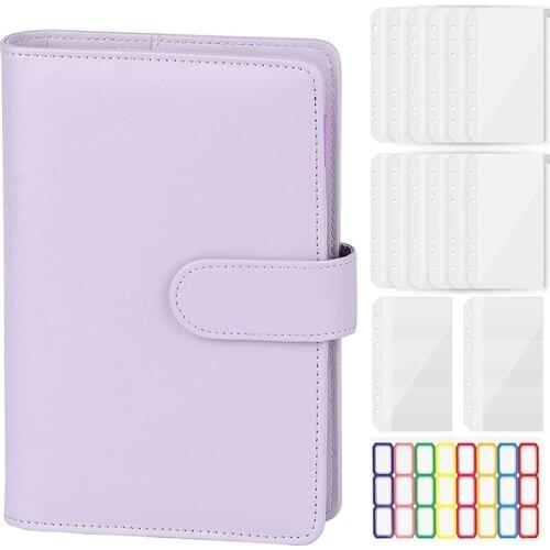 6 Ring Leather Notebook Budget Binder Planner, Cash Envelopes for Budgeting Money Saving Binder Organizer