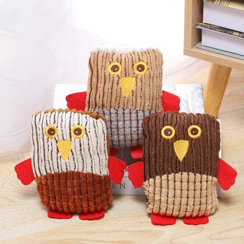 Pet toy vocalization corn grain plush square owl plush toy，Q272