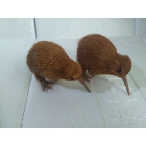 Mini 9x4x6cm brown kiwi bird model,one pair kiwis polyethylene&furs manual handicraft ornament home decoration gift a2171